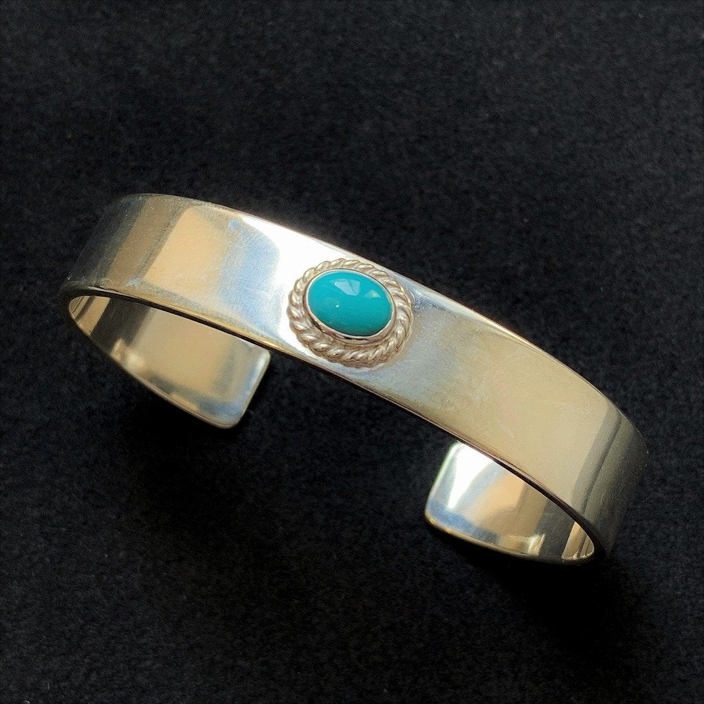 Silver Rope Turquoise Bracelet | Goros Authorized Dealer