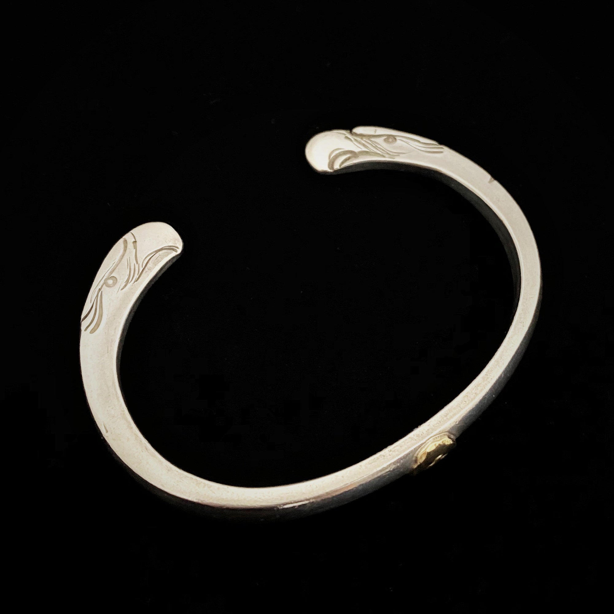 Silver and Gold Face Bracelet  | Goros Feather Authorized Dealer