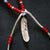 Silver Feather and Red Beads Setup | Goro&#39;s Native Feather Authorized Dealer