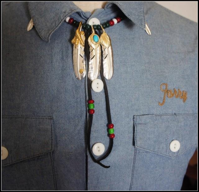 Triple Silver, Gold and Turquoise Feather Setup | Goro&#39;s Native Feather Authorized Dealer