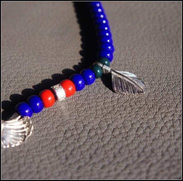 Eagle with Blue Beads Setup | Goros Feather Authorized Dealer