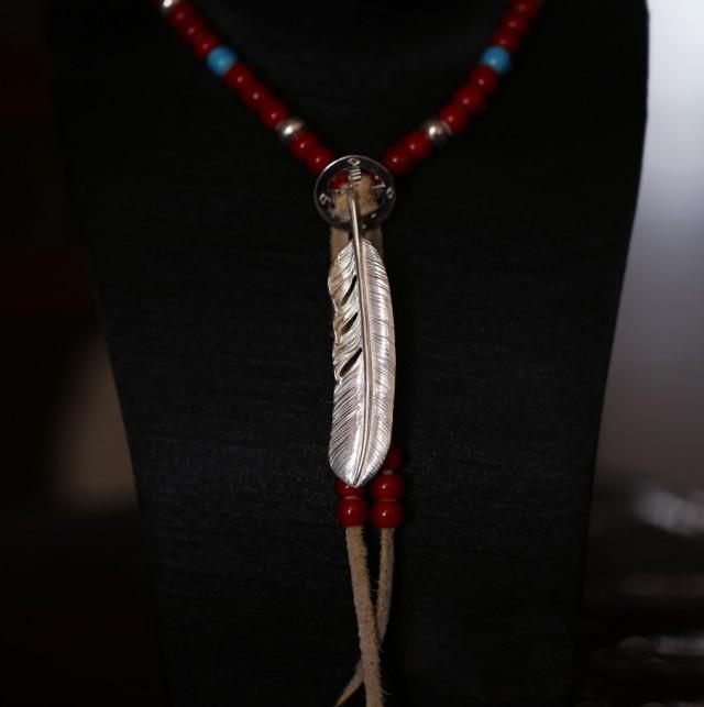 Silver Feather and Red Beads Setup  | Goros Authorized Dealer