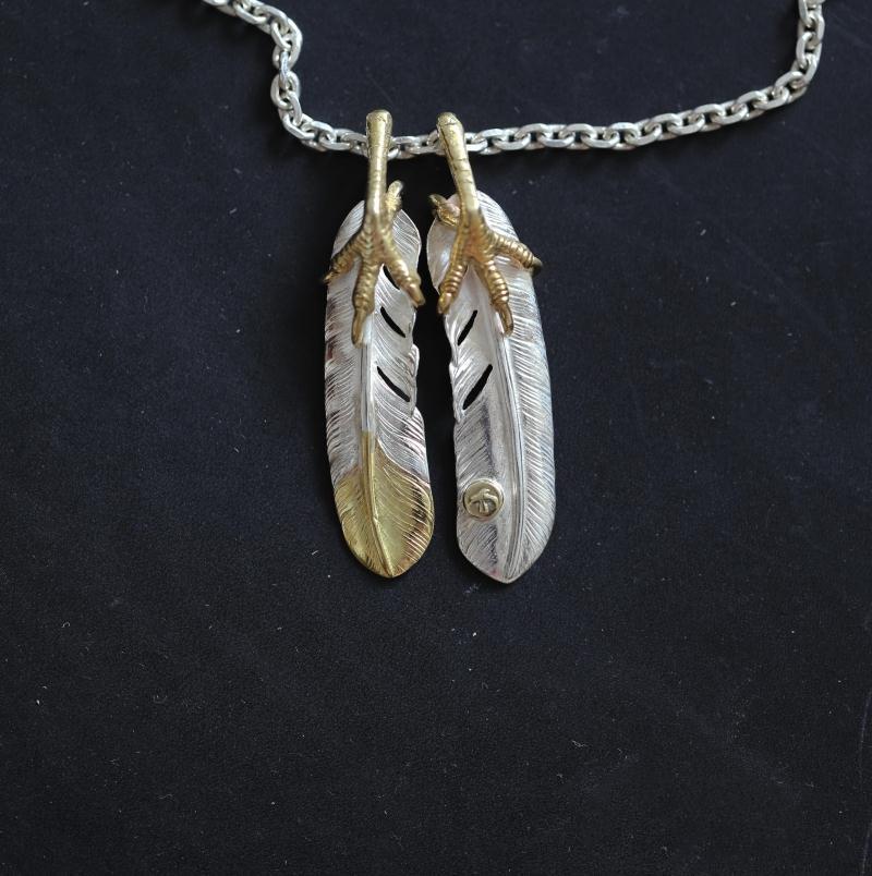 Double Feather with Gold Claw Setup | Goro&#39;s Native Feather Authorized Dealer