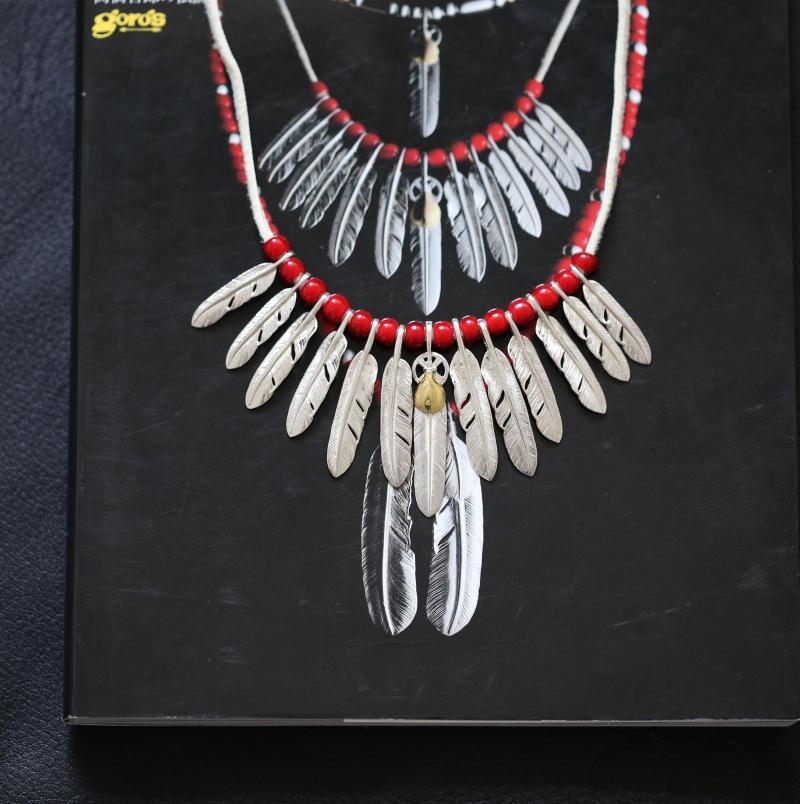 Silver Feathers and Red Beads Setup  | Goro&#39;s Feather Authorized Dealer