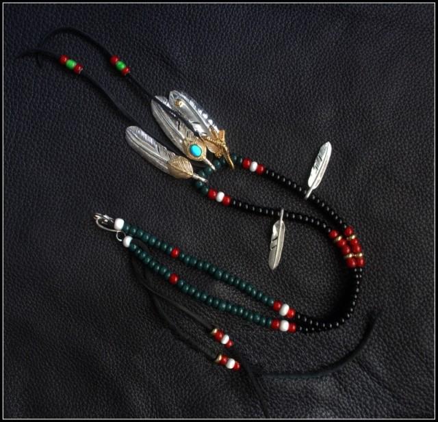 Triple Silver, Gold and Turquoise Feather Setup | Goros Feather Authorized Dealer