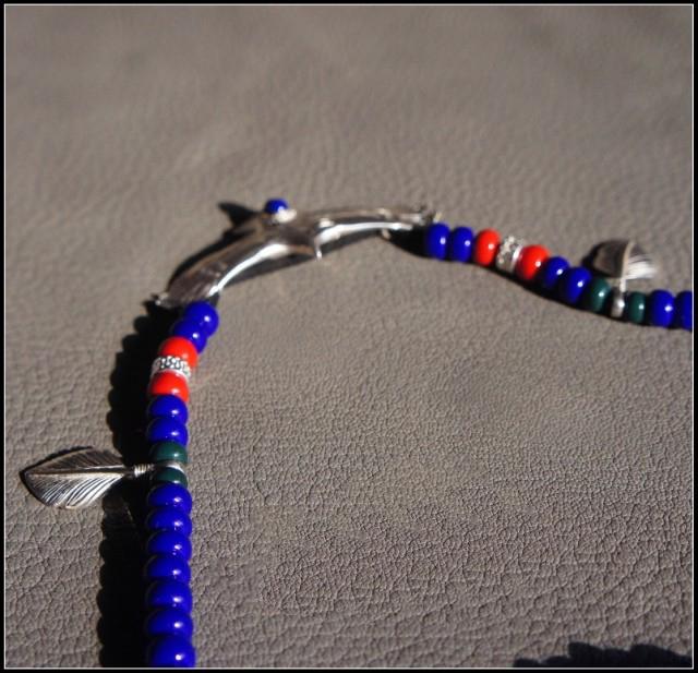 Eagle with Blue Beads Setup | Goro&#39;s Native Feather Authorized Dealer