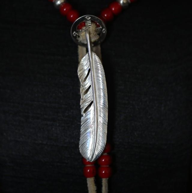 Silver Feather and Red Beads Setup | Goro&#39;s Feather Authorized Dealer