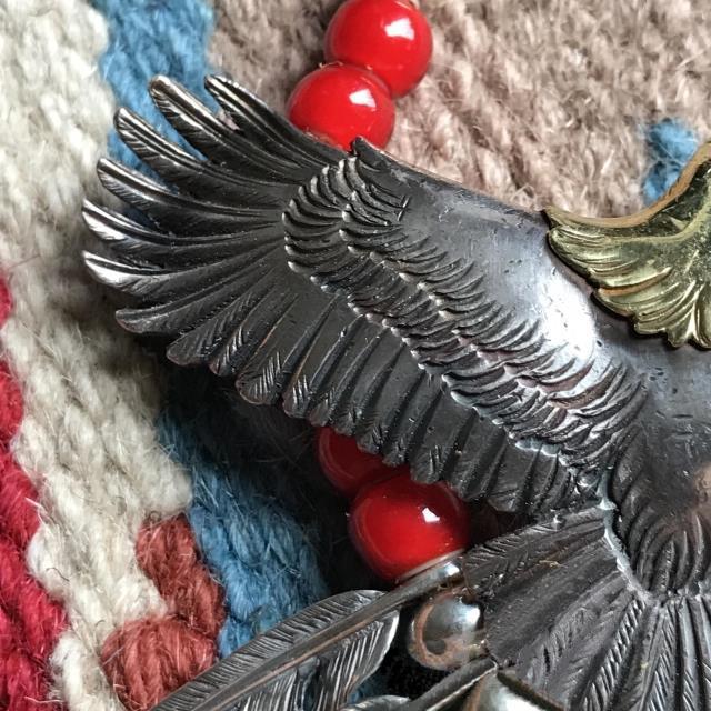 Eagle with Feather and Red Beads Setup | Goros Authorized Dealer