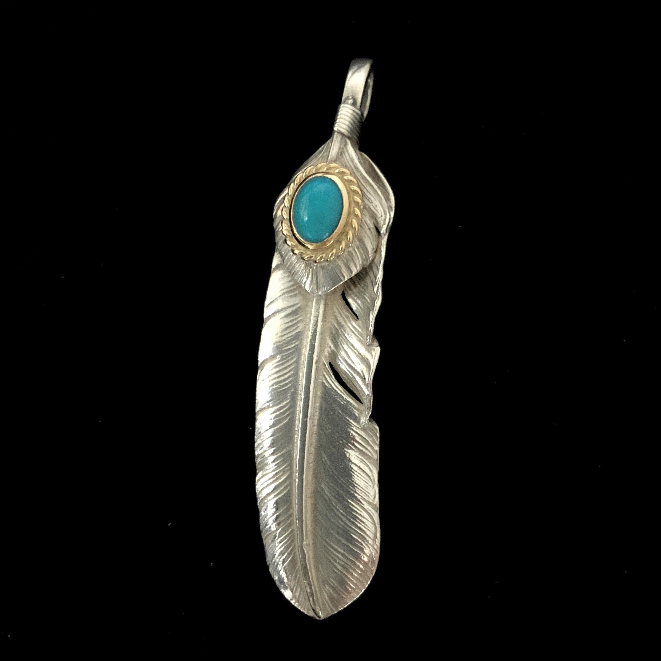 Feather×SleepingBeautyTurquoise　ネックレス fbad86ed7f4eaf3bd27d90e136542b
