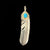 Turquoise Feather Silver Gold Rope - Facing Right | Goro&#39;s Authorized Dealer 