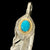 Turquoise Feather Silver Gold Rope - Facing Right | Goro&#39;s Feather Authorized Dealer 