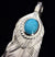 Turquoise Feather Silver Rope - Facing Right | Goro&#39;s Feather Authorized Dealer