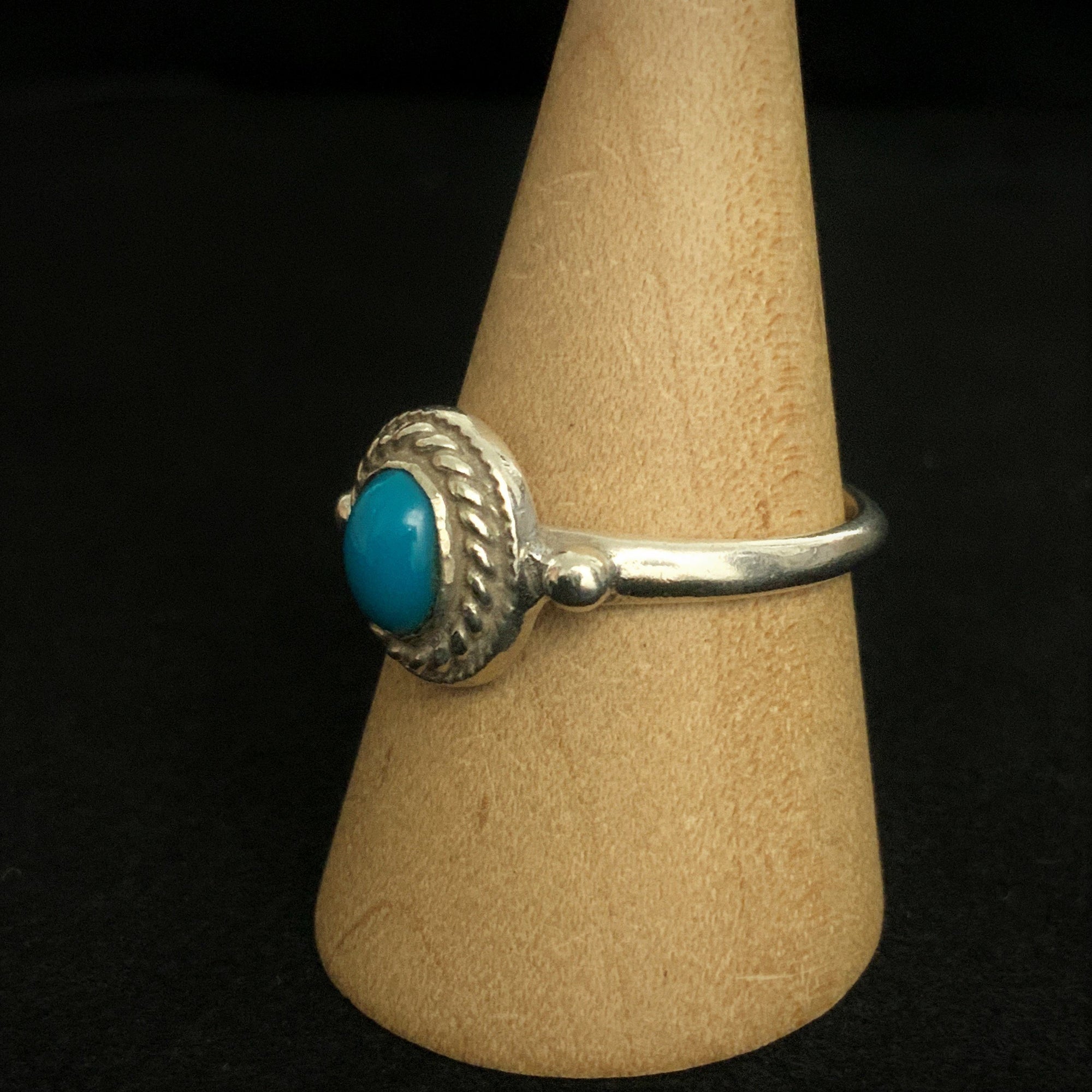 Silver Rope Turquoise Ring | Goro&#39;s Native Feather Authorized Dealer
