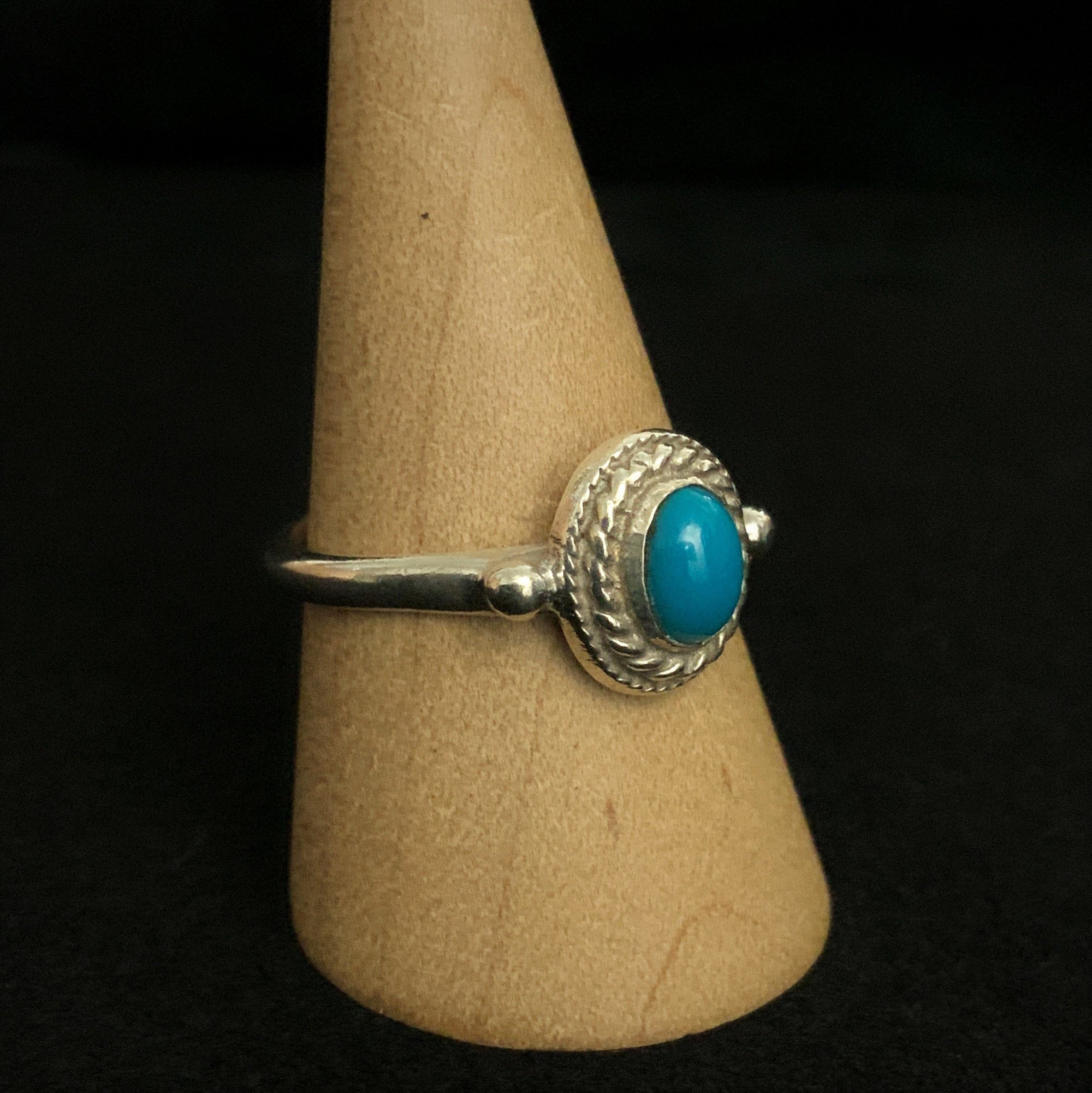 Silver Rope Turquoise Ring | Goro&#39;s Authorized Dealer