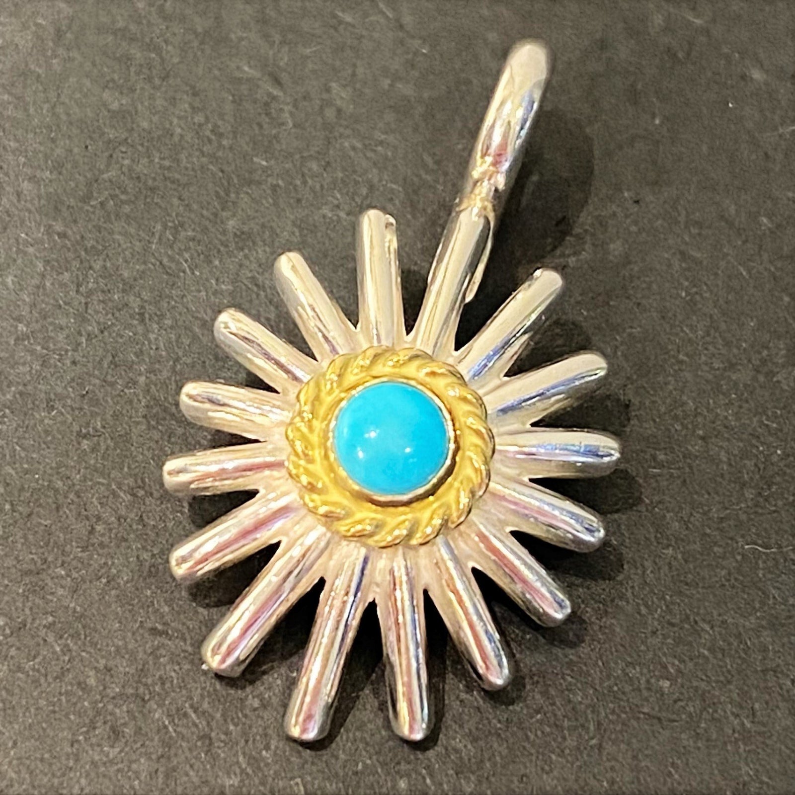 Sea Urchin with Gold Rope Turquoise  | Goros Authorized Dealer