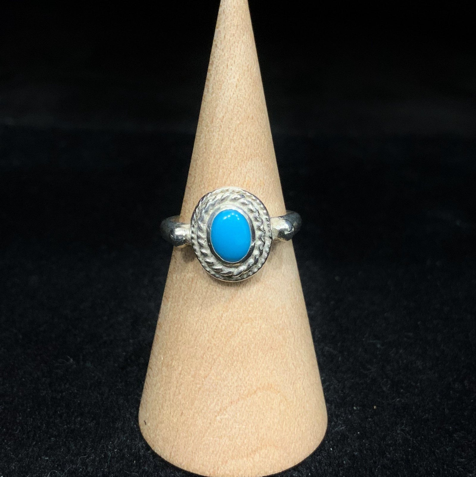 Silver Rope Turquoise Ring | Goro&#39;s Authorized Dealer