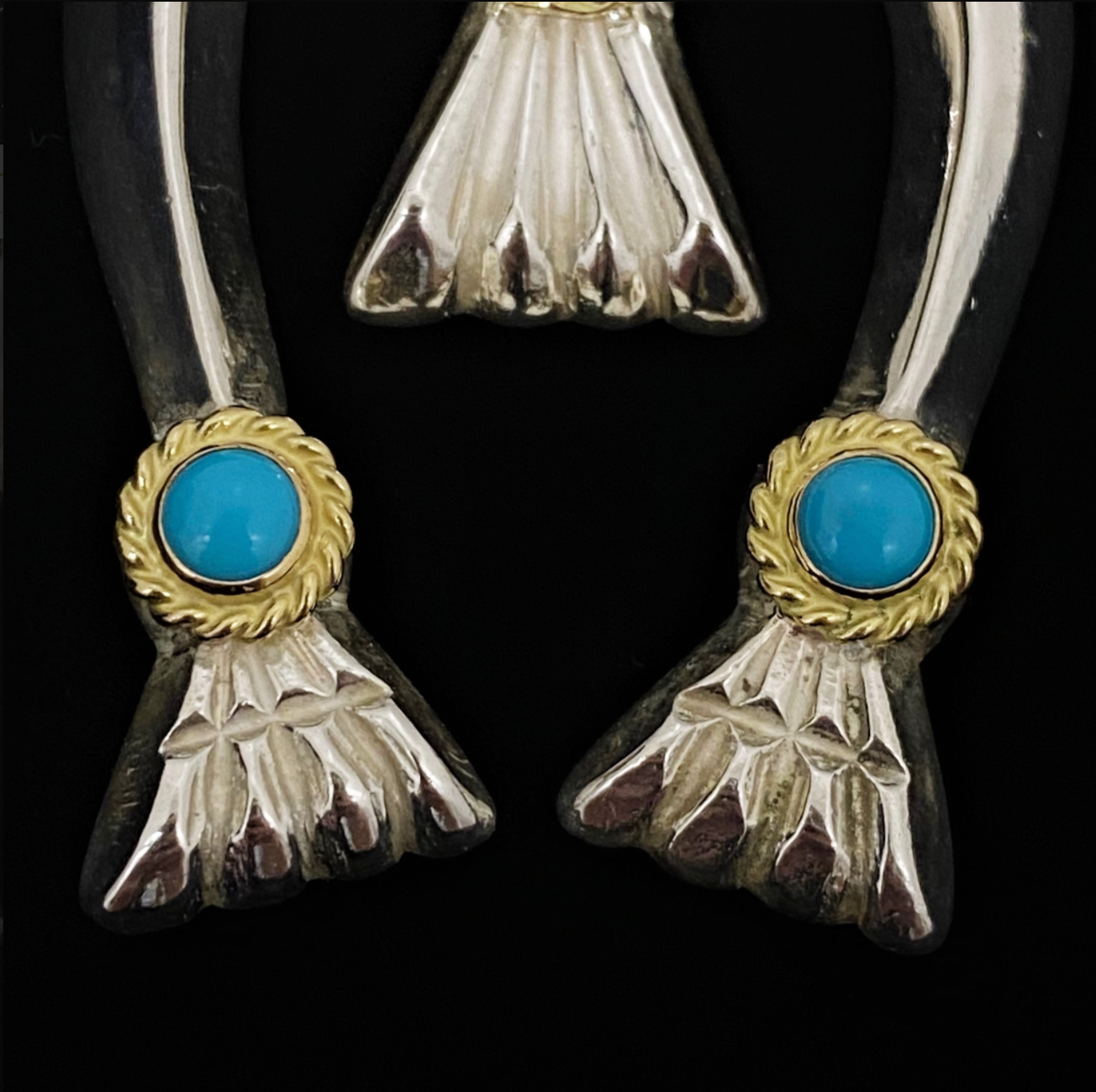 Najone with Two Point Gold Rope Turquoise-Extra Large | Goro&#39;s Feather Authorized Dealer