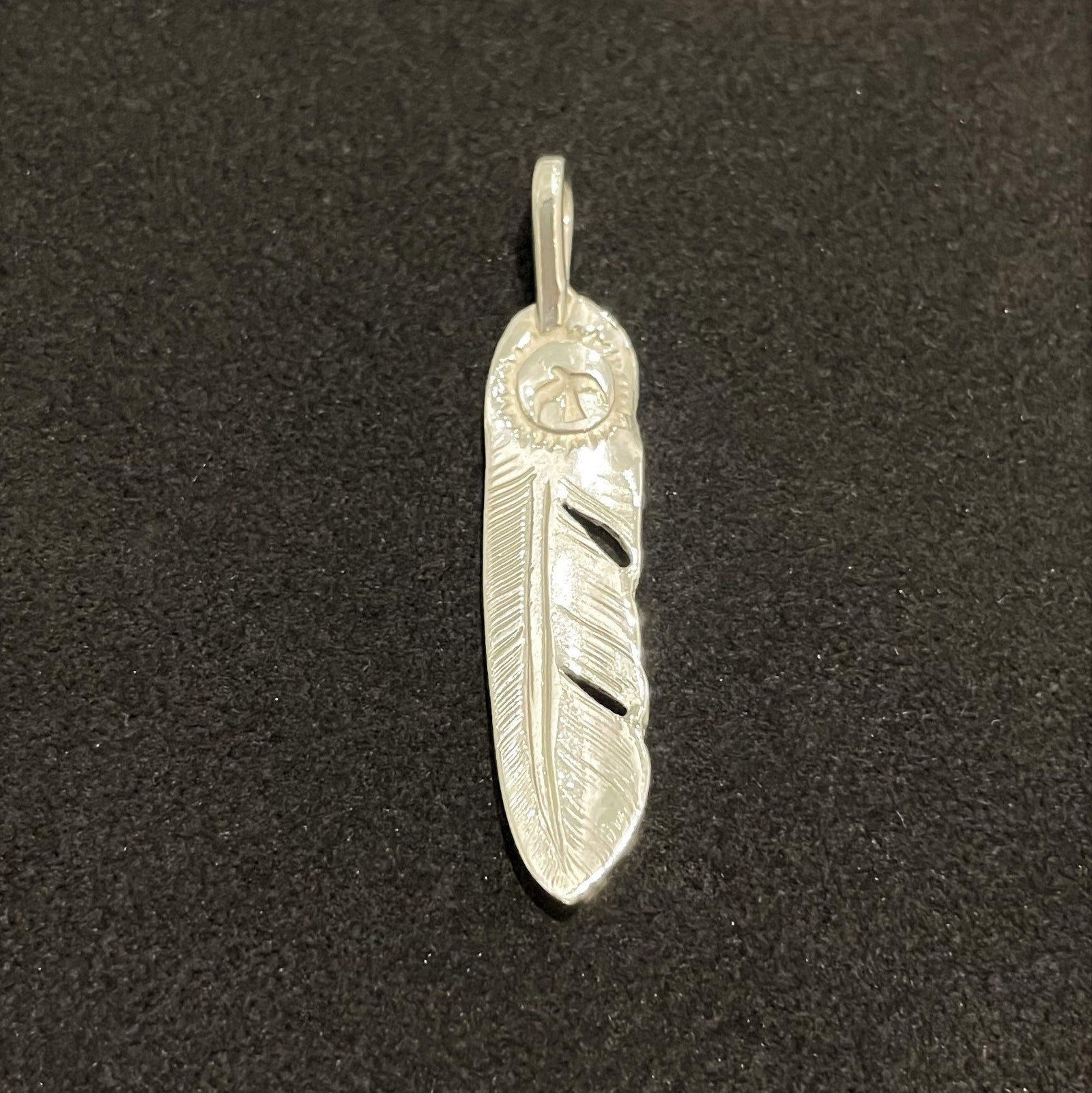 Silver Feather-Facing Right, Goros Authorized Dealer - Native Feather