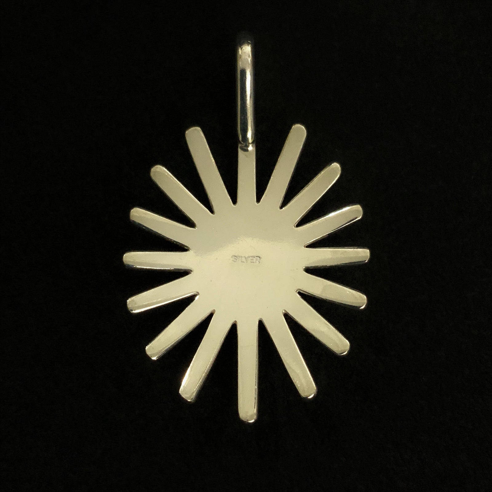 Sea Urchin Pendant With Silver Rope Turquois-Large | Goro&#39;s Authorized Dealer