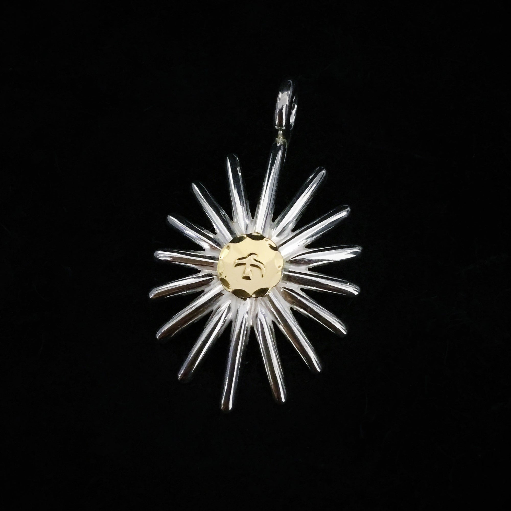 Sea Urchin Pendant With Silver Rope Turquois-Large | Goro&#39;s Authorized Dealer
