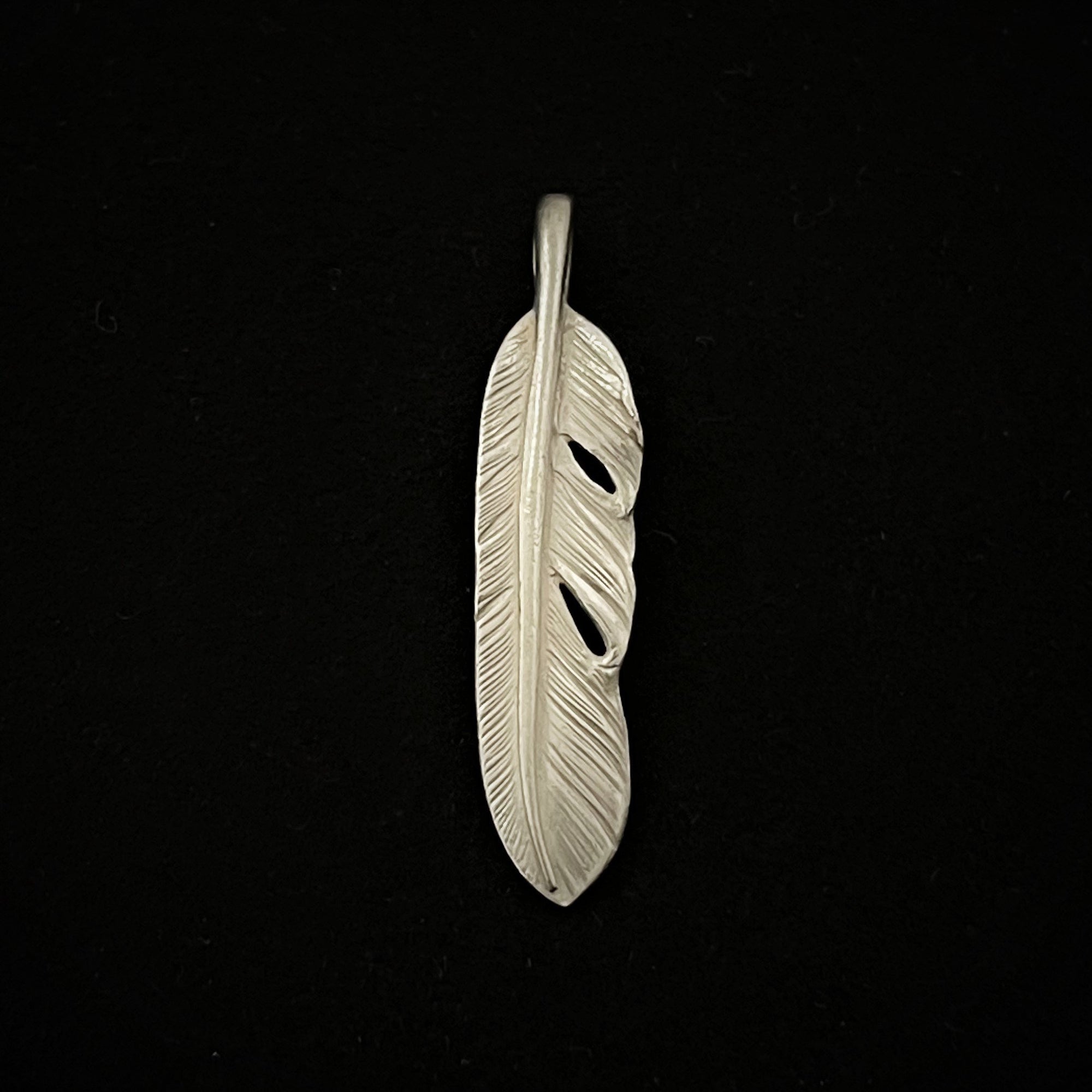Silver Feather-Facing Left  | Goro&#39;s Jewelry Authorized Dealer