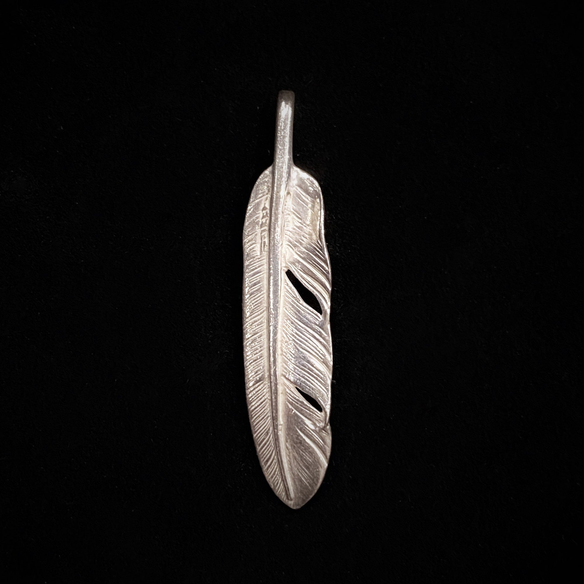 Silver Feather-Facing Left  | Goro's Feather Authorized Dealer