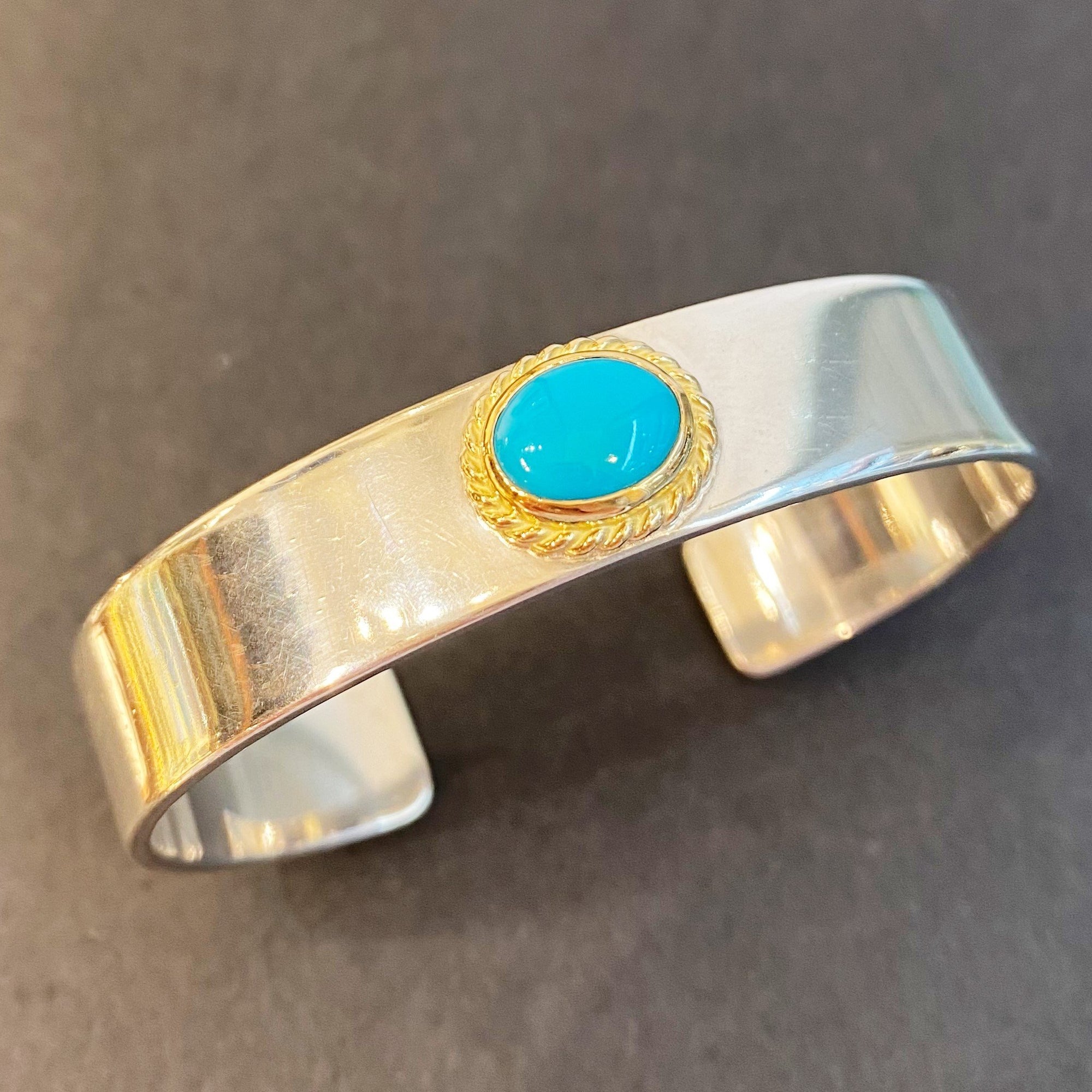 Gold Rope Turquoise Bracelet | Goros Authorized Dealer