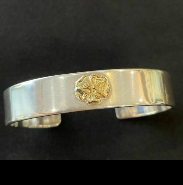 Rose Bracelet-Silver and Gold | Goro&#39;s Jewelry Authorized Dealer